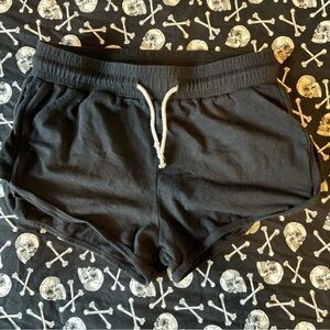 Black Casual Shorts with Drawstring